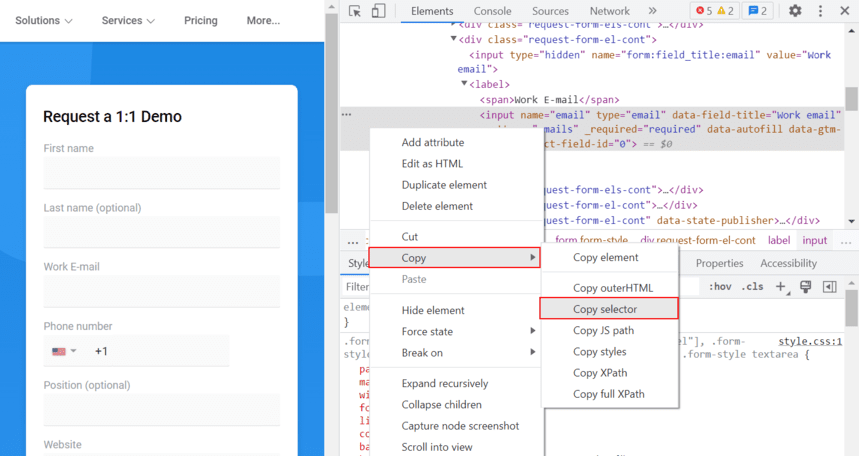  Find the CSS variables and selectors you want to use for enhanced conversion tracking. 