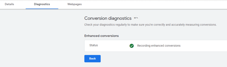 Conversions Diagnostics